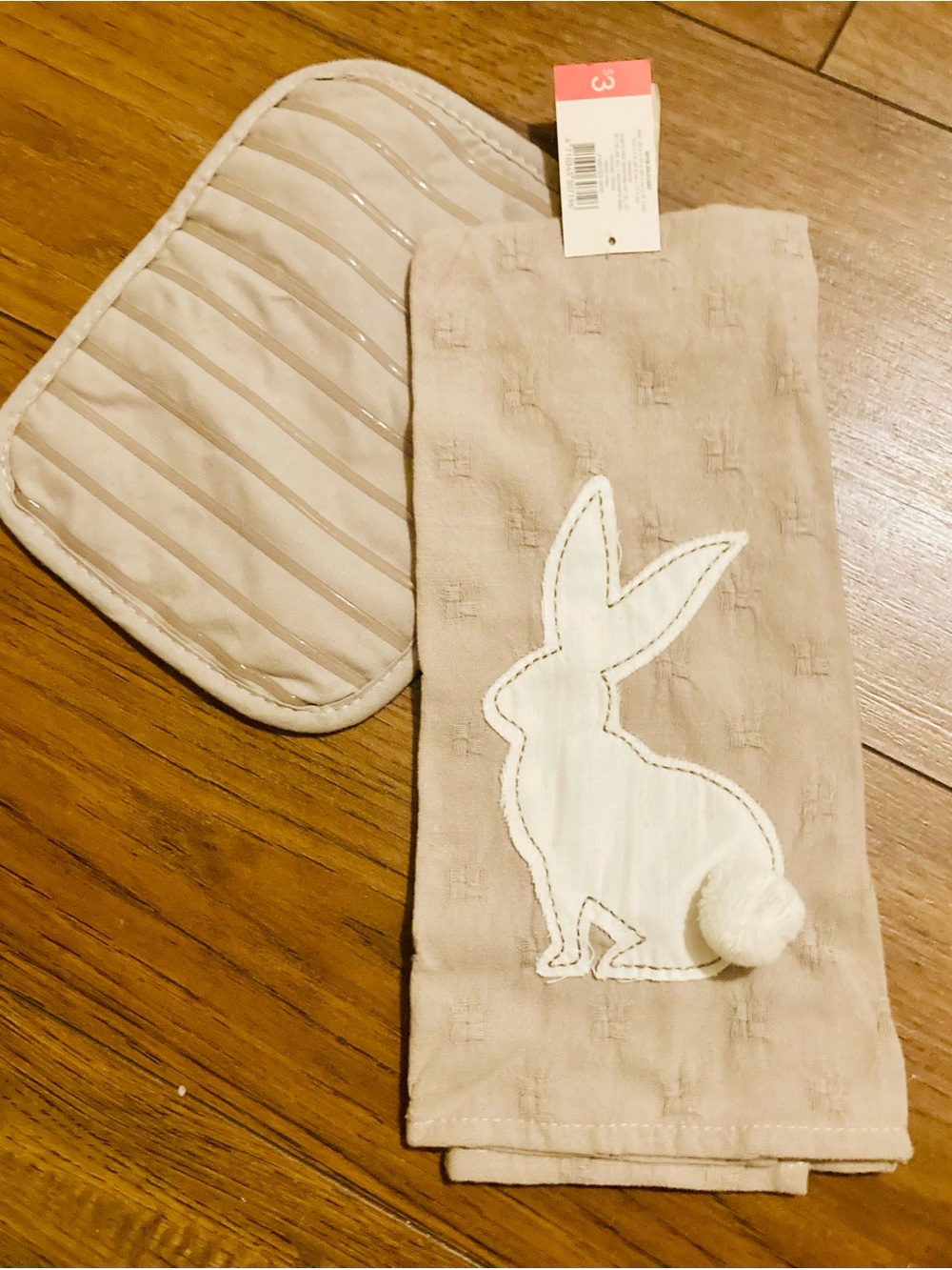 NWT Target Bullseye Easter 2021 Bunny Dish Towel and Pot Holder Set 100% Cotton